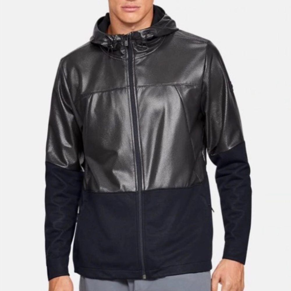 ⭐️HOST PICK⭐️NWT Men Medium UA Hybrid Windbreaker Jacket Black - Picture 1 of 7